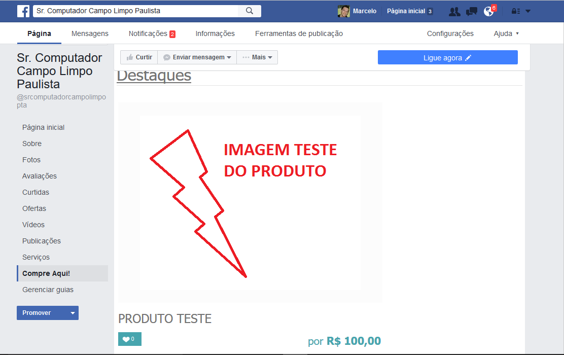 loja grátis para Facebook